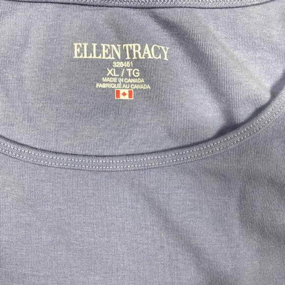 Ellen Tracy Shirt Womens XL Lavender Purple Stretch Crewneck Short Sleeve Knit - Picture 2 of 6
